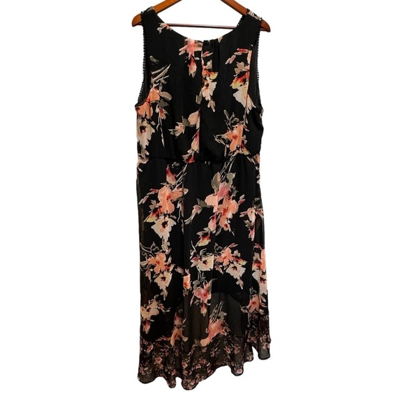 Addition Elle Michel Studio High Low Floral Vneck Dress Size 22 - Picture 1 of 14